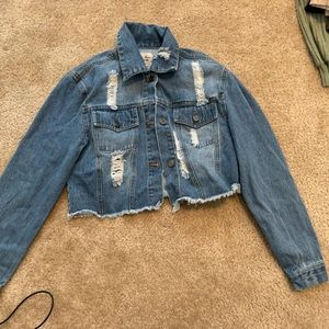 Denim cropped jacket